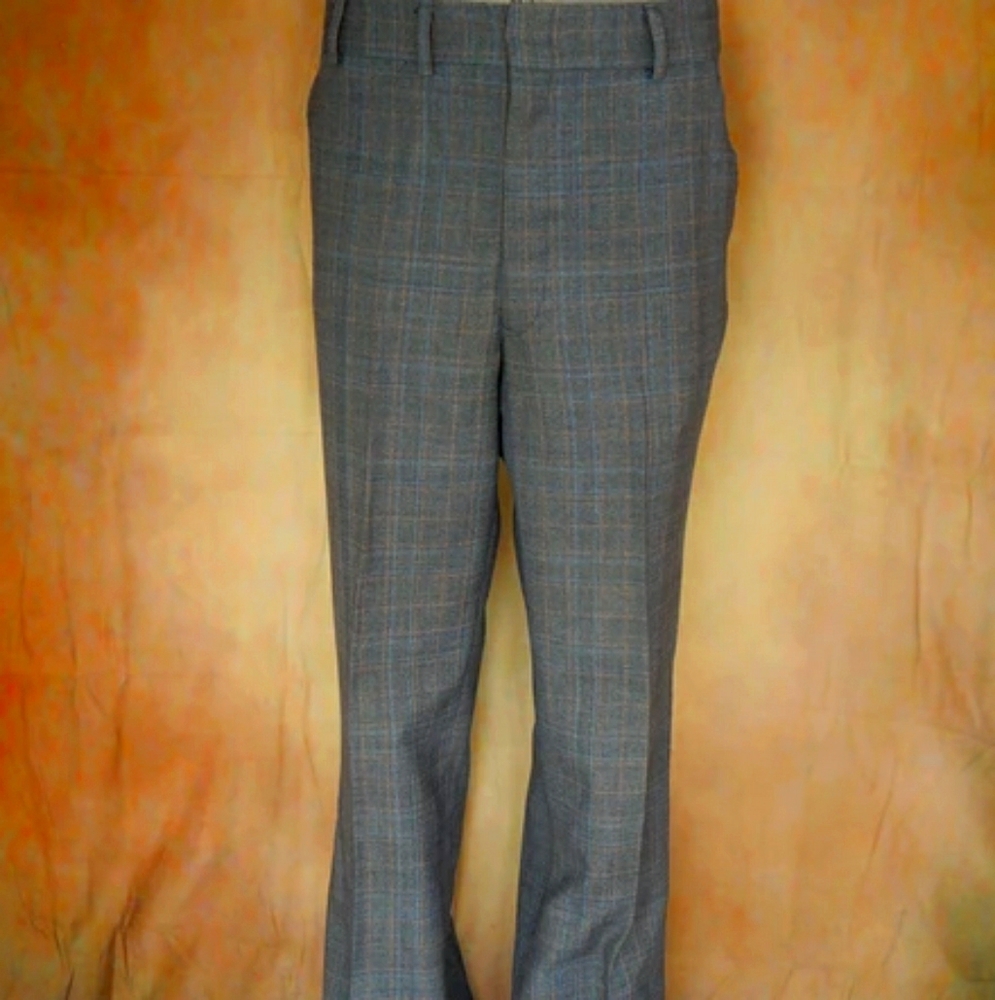 Blue plaid wool slacks 34